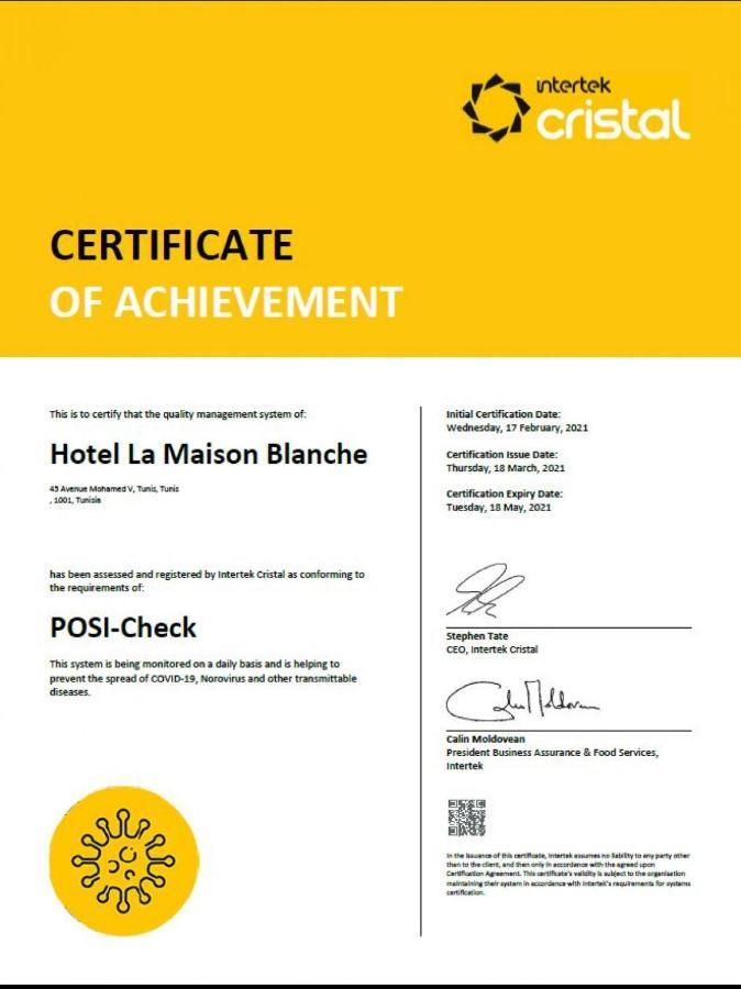 Hôtel La Maison Blanche Tunes Exterior foto A certificate of achievement